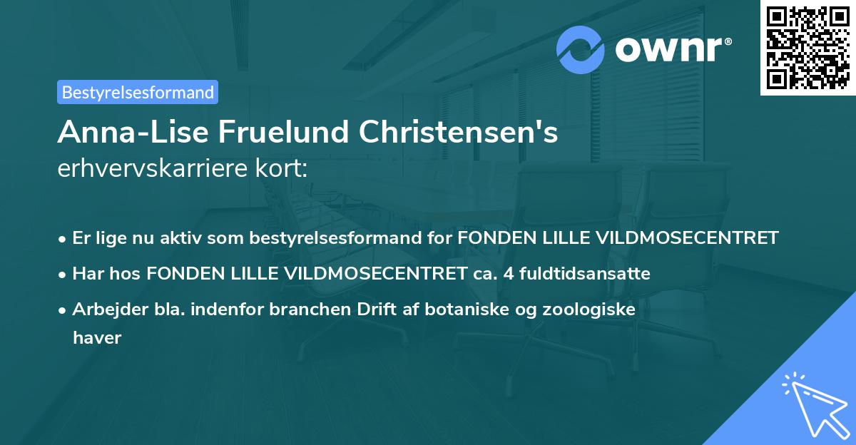 Anna-Lise Fruelund Christensen's erhvervskarriere kort