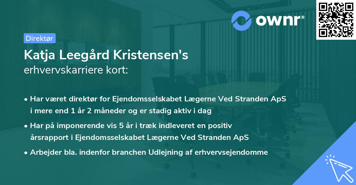 Katja Leegård Kristensen's erhvervskarriere kort