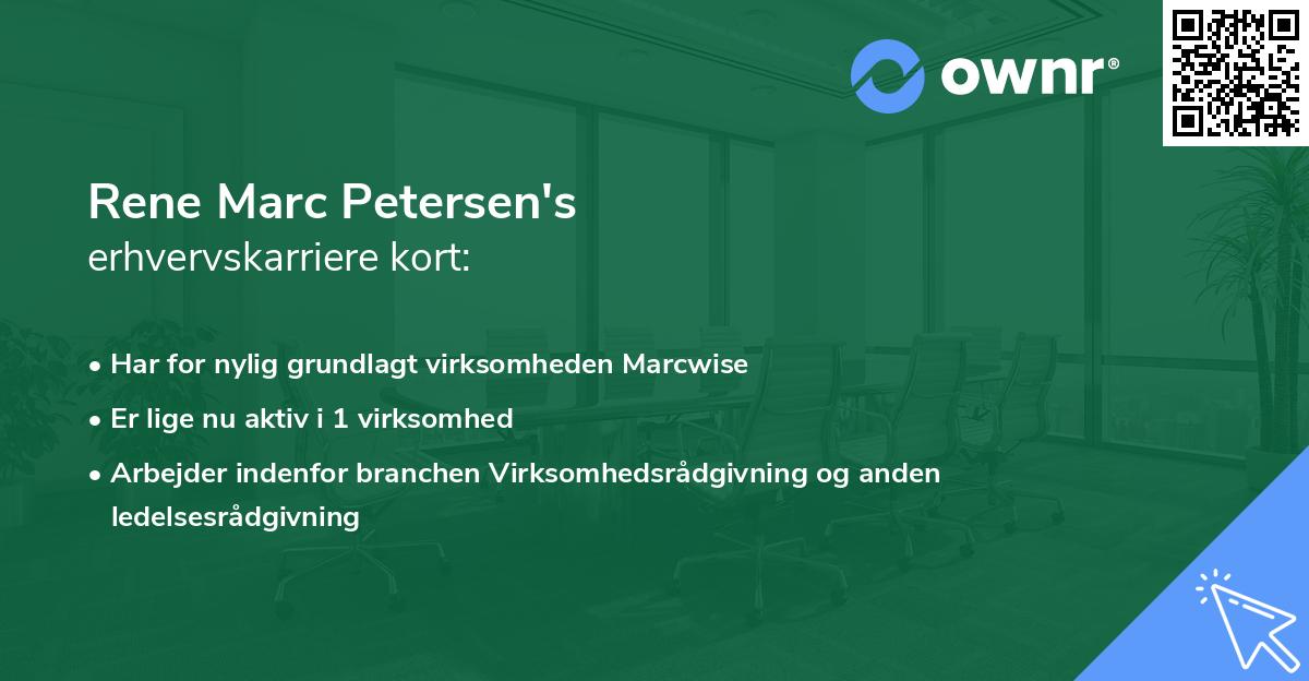 Rene Marc Petersen's erhvervskarriere kort
