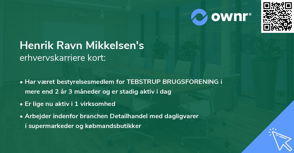 Henrik Ravn Mikkelsen's erhvervskarriere kort