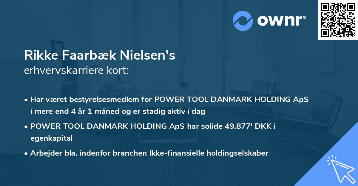 Rikke Faarbæk Nielsen's erhvervskarriere kort