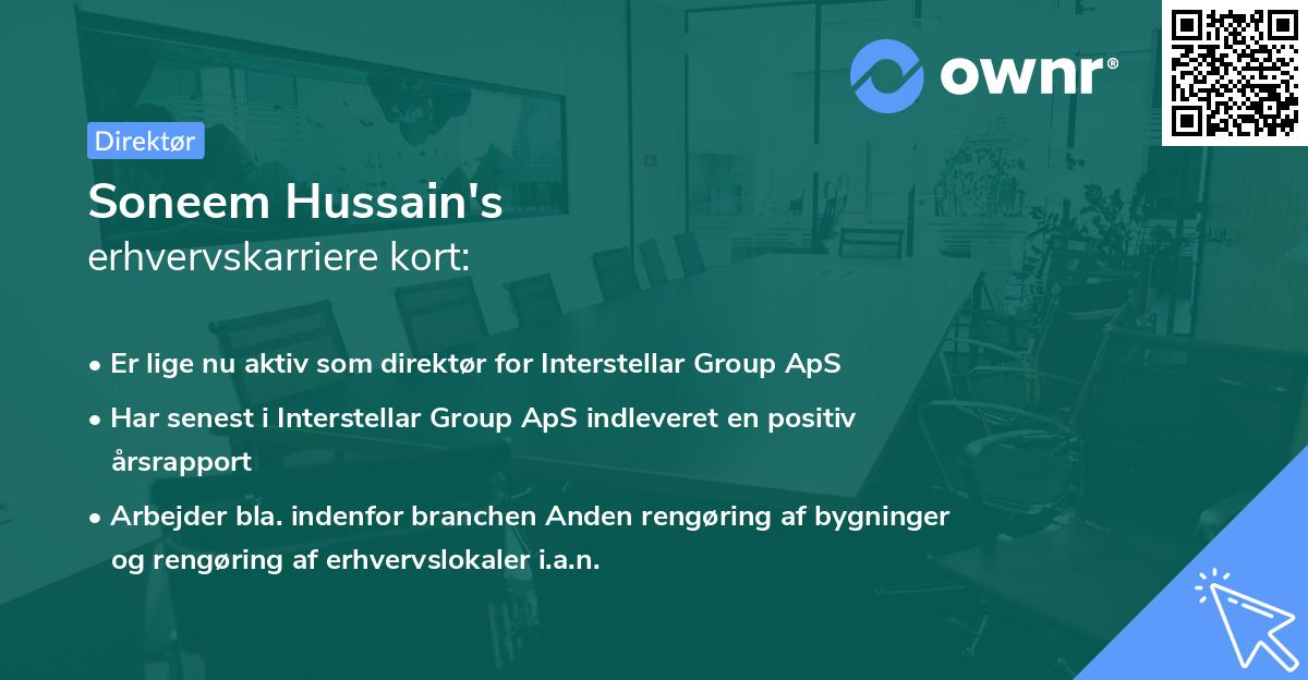 Soneem Hussain's erhvervskarriere kort