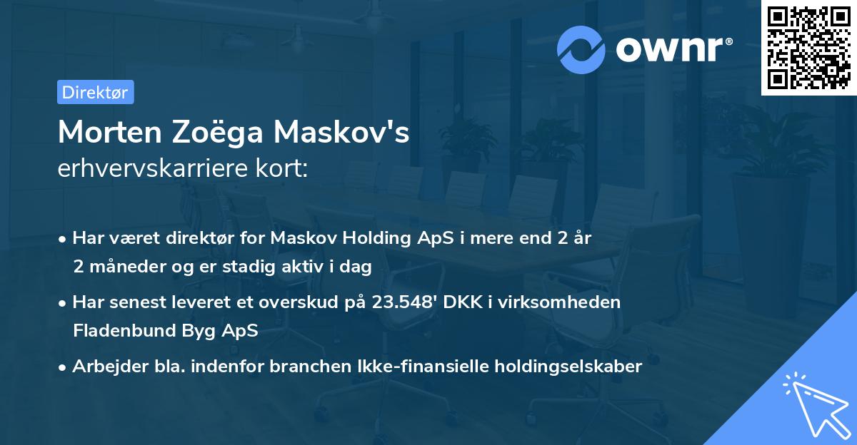 Morten Zoëga Maskov's erhvervskarriere kort
