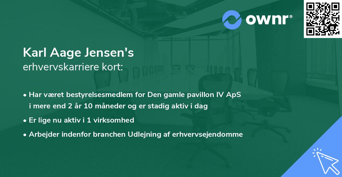 Karl Aage Jensen's erhvervskarriere kort