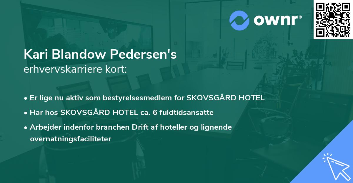 Kari Blandow Pedersen's erhvervskarriere kort