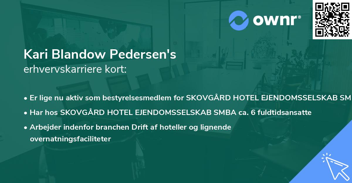 Kari Blandow Pedersen's erhvervskarriere kort