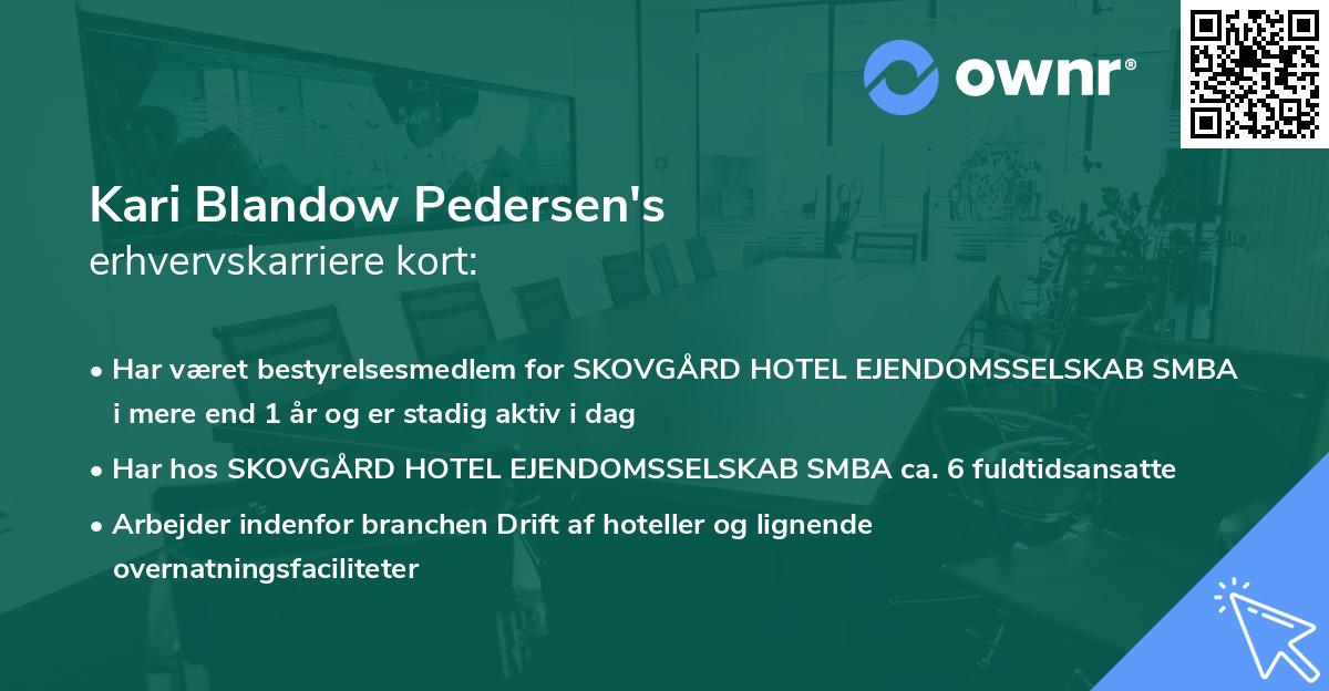 Kari Blandow Pedersen's erhvervskarriere kort