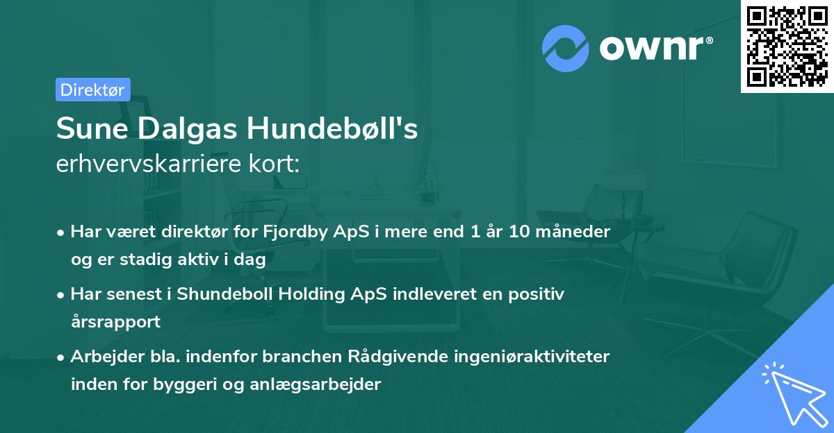 Sune Dalgas Hundebøll's erhvervskarriere kort