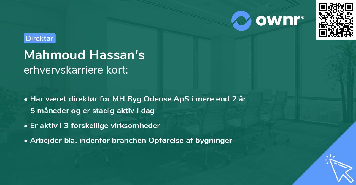 Mahmoud Hassan's erhvervskarriere kort