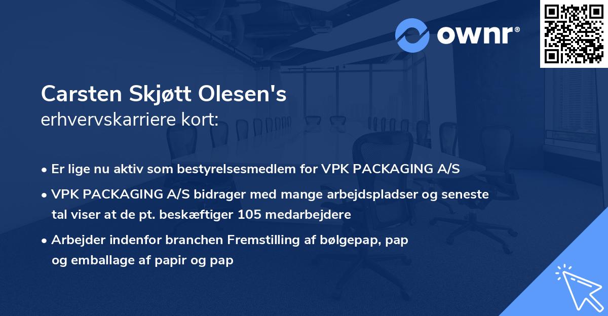 Carsten Skjøtt Olesen's erhvervskarriere kort
