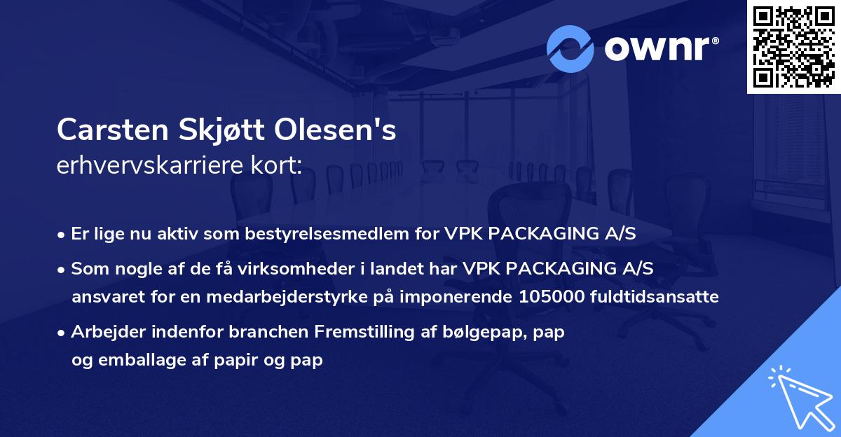 Carsten Skjøtt Olesen's erhvervskarriere kort