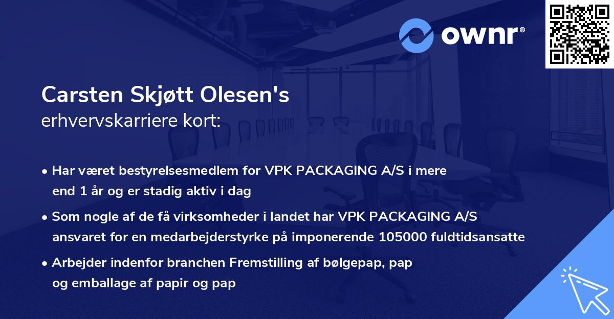 Carsten Skjøtt Olesen's erhvervskarriere kort
