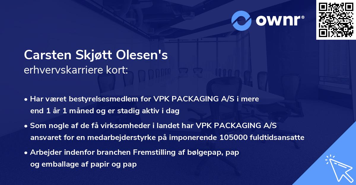 Carsten Skjøtt Olesen's erhvervskarriere kort