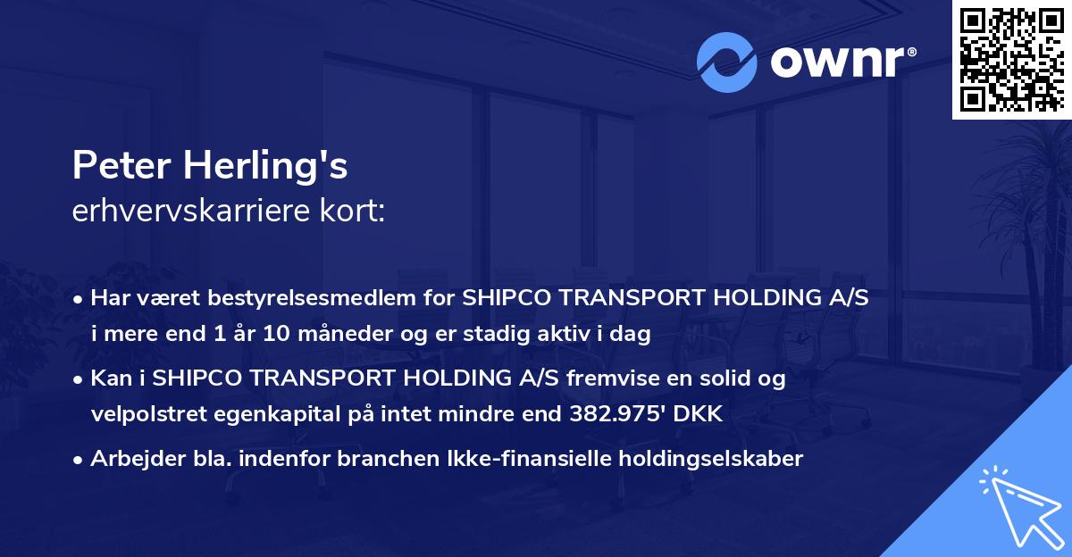 Peter Herling's erhvervskarriere kort