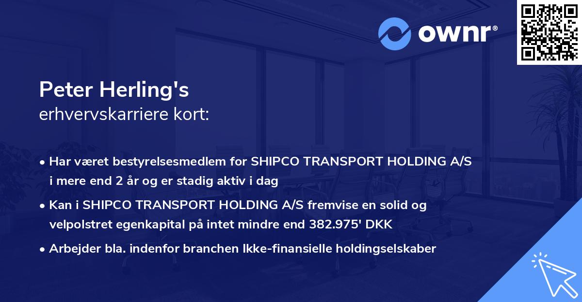 Peter Herling's erhvervskarriere kort