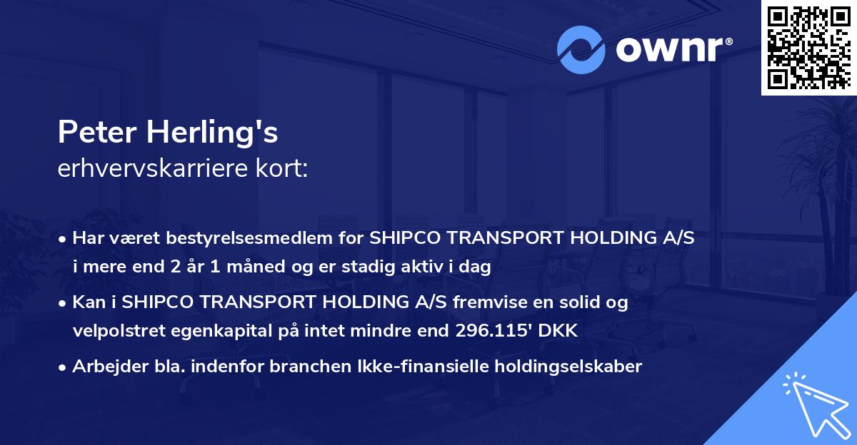 Peter Herling's erhvervskarriere kort