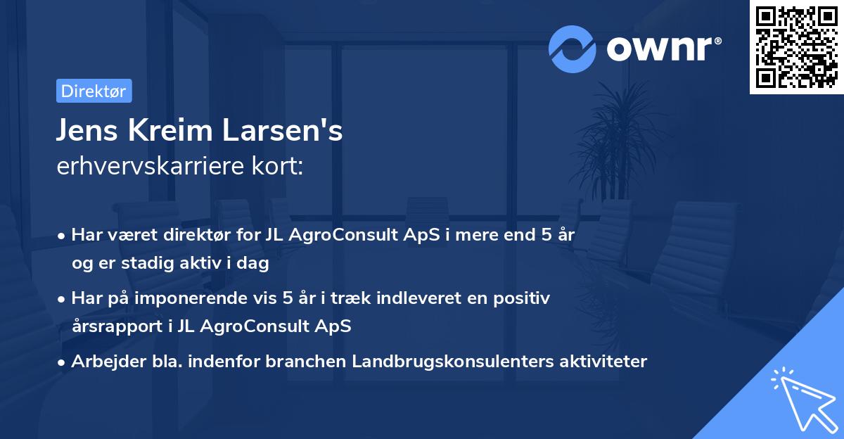 Jens Kreim Larsen's erhvervskarriere kort