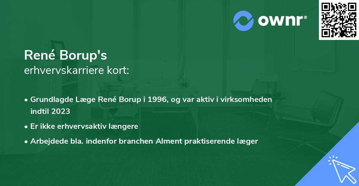 René Borup's erhvervskarriere kort