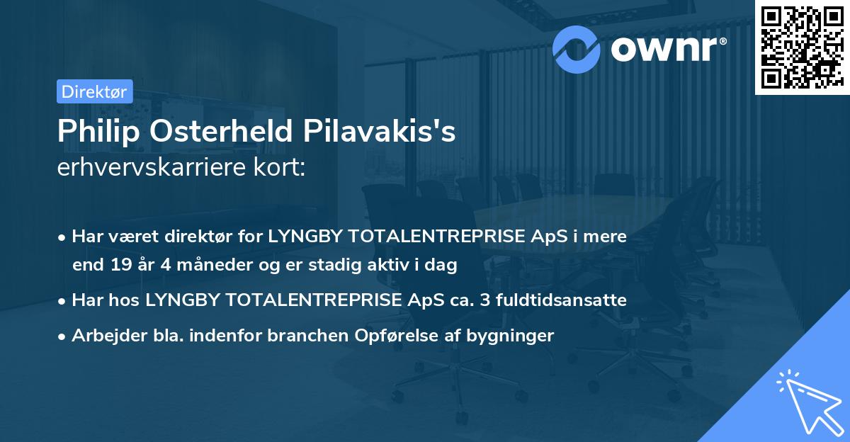 Philip Osterheld Pilavakis's erhvervskarriere kort