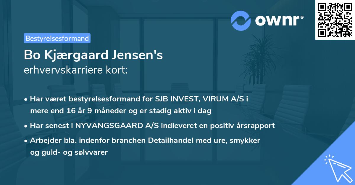 Bo Kjærgaard Jensen's erhvervskarriere kort