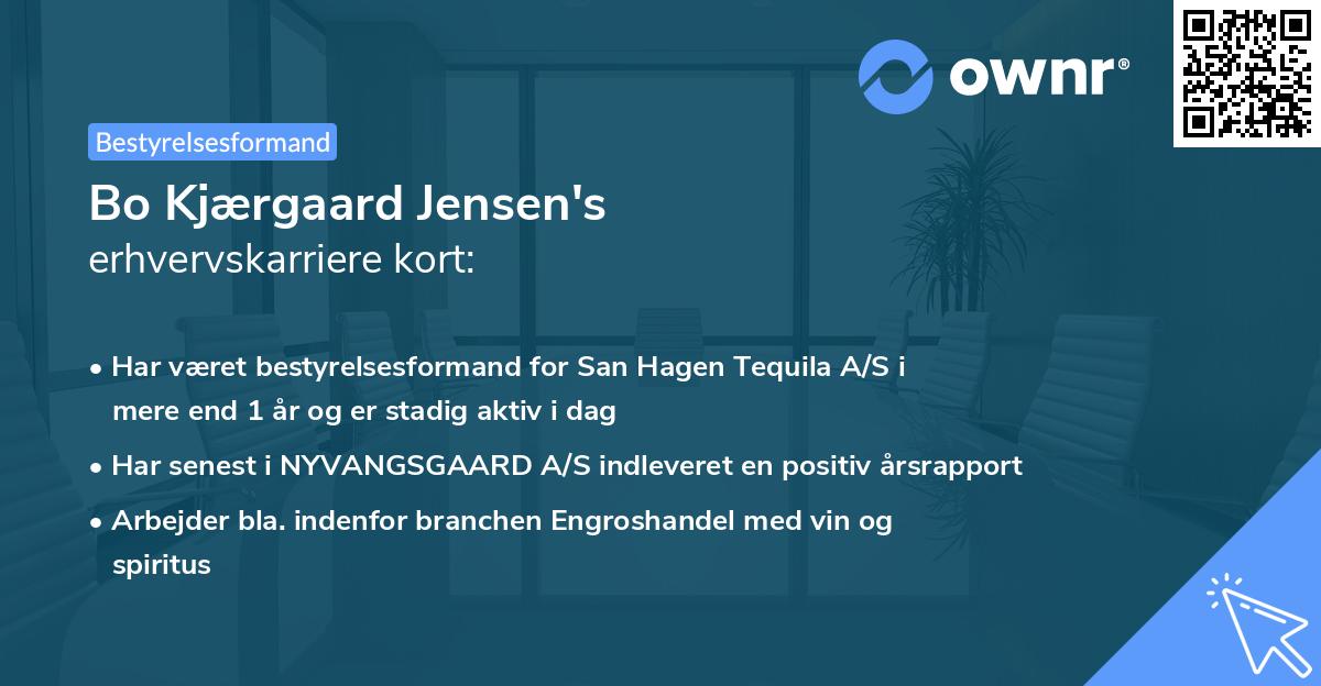 Bo Kjærgaard Jensen's erhvervskarriere kort