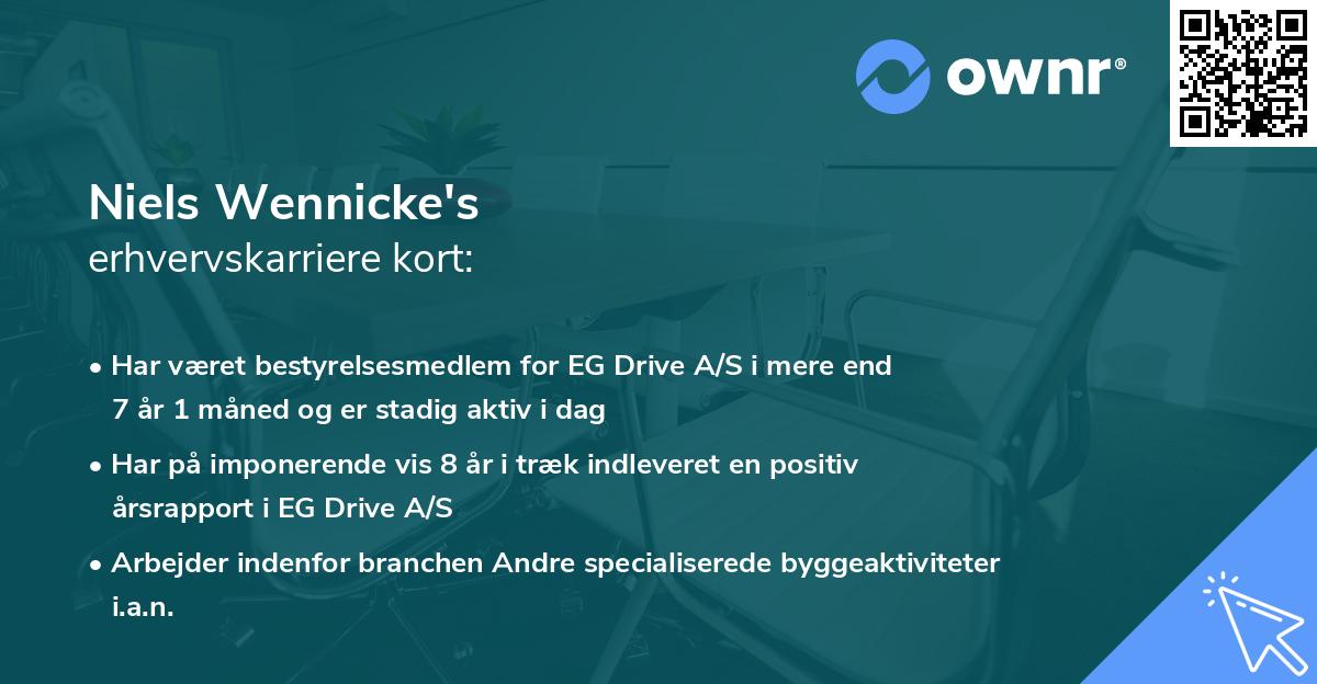 Niels Wennicke's erhvervskarriere kort