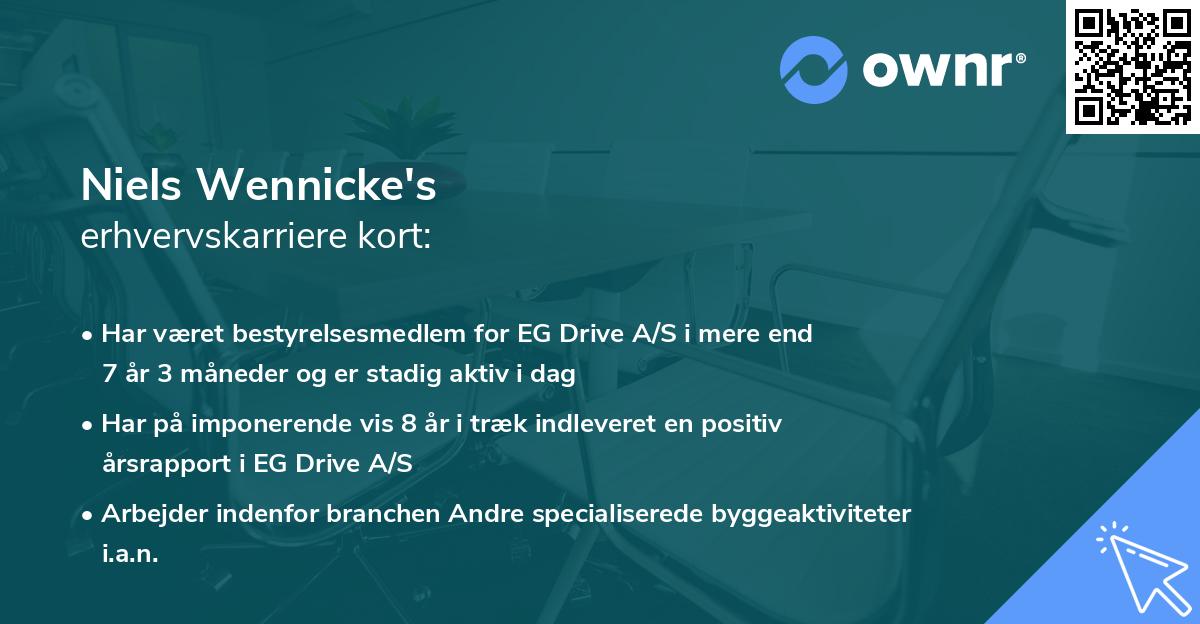 Niels Wennicke's erhvervskarriere kort