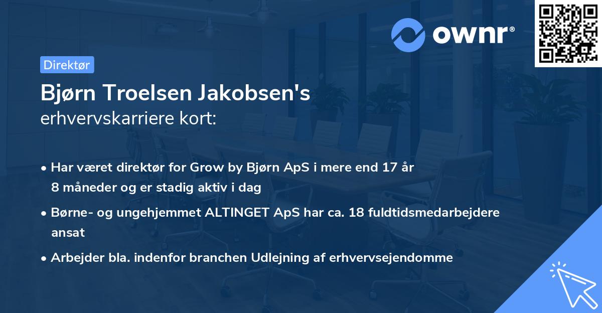 Bjørn Troelsen Jakobsen's erhvervskarriere kort