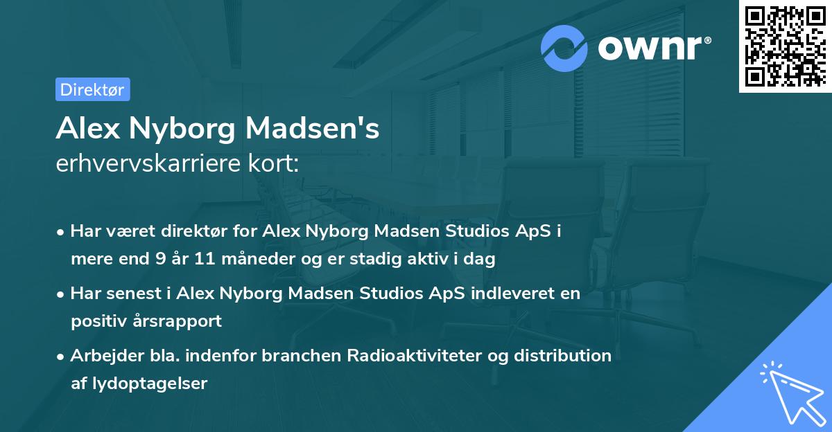 Alex Nyborg Madsen's erhvervskarriere kort