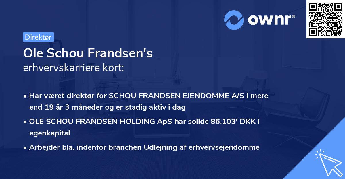 Ole Schou Frandsen's erhvervskarriere kort