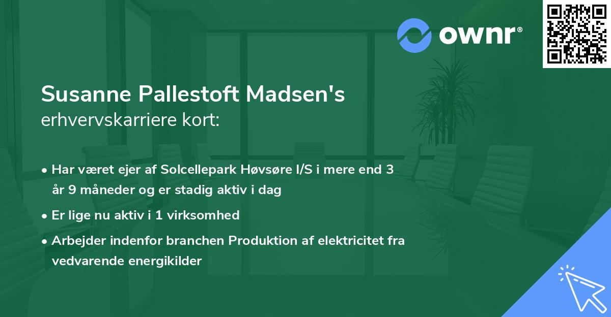 Susanne Pallestoft Madsen's erhvervskarriere kort
