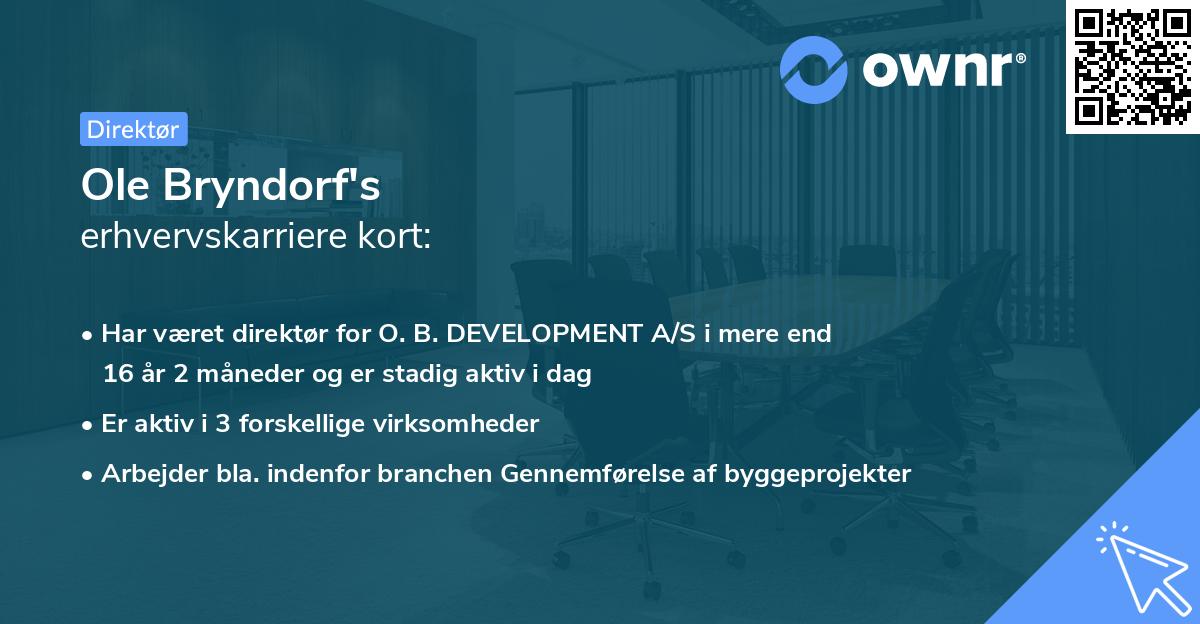 Ole Bryndorf's erhvervskarriere kort