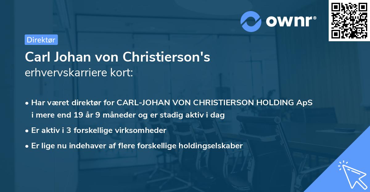 Carl Johan von Christierson's erhvervskarriere kort