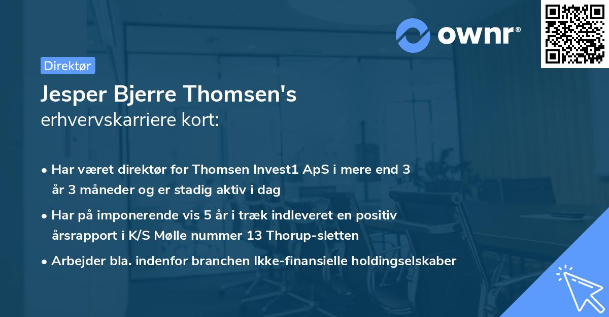 Jesper Bjerre Thomsen's erhvervskarriere kort