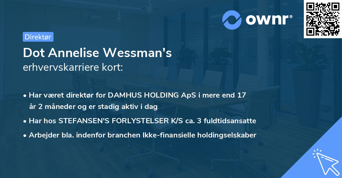Dot Annelise Wessman's erhvervskarriere kort