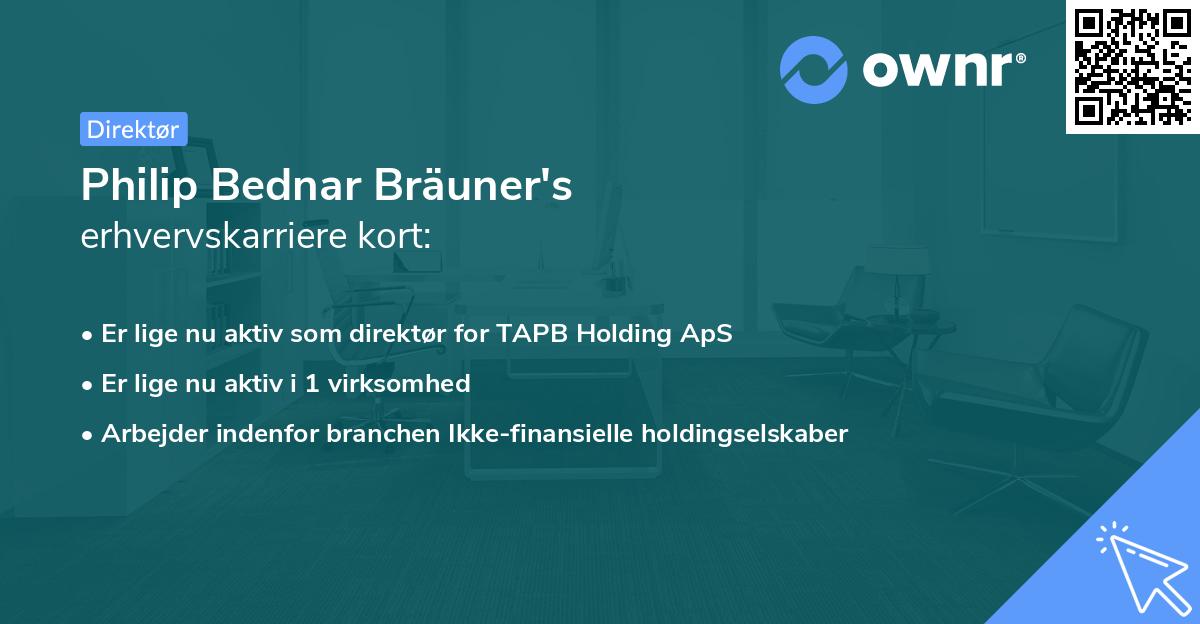 Philip Bednar Bräuner's erhvervskarriere kort