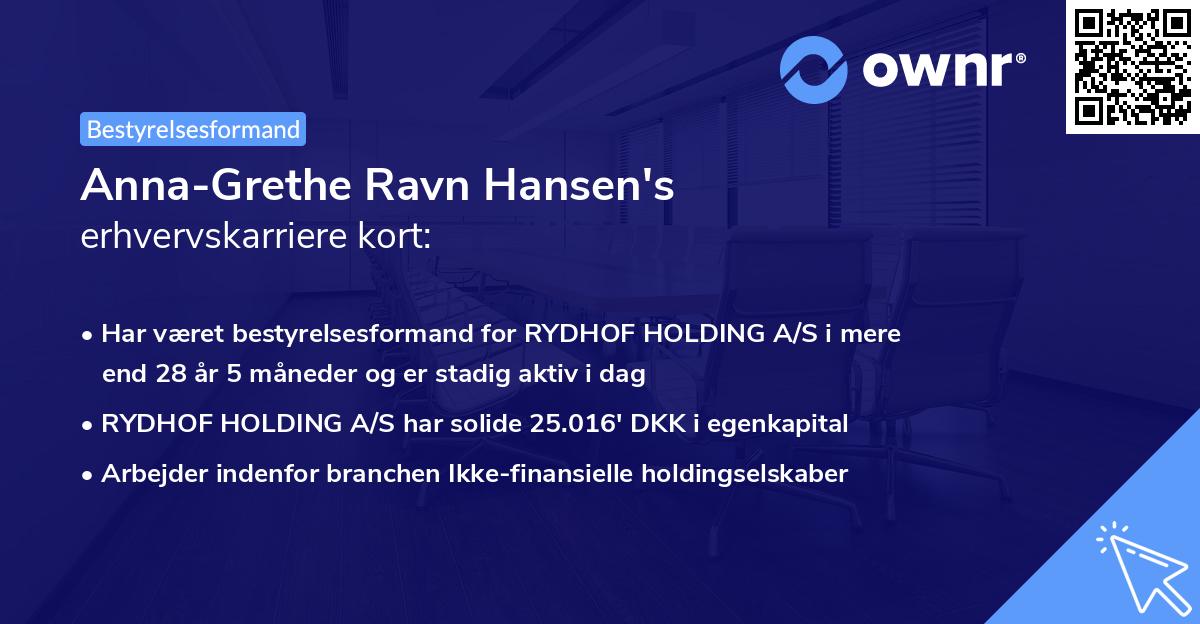 Anna-Grethe Ravn Hansen's erhvervskarriere kort