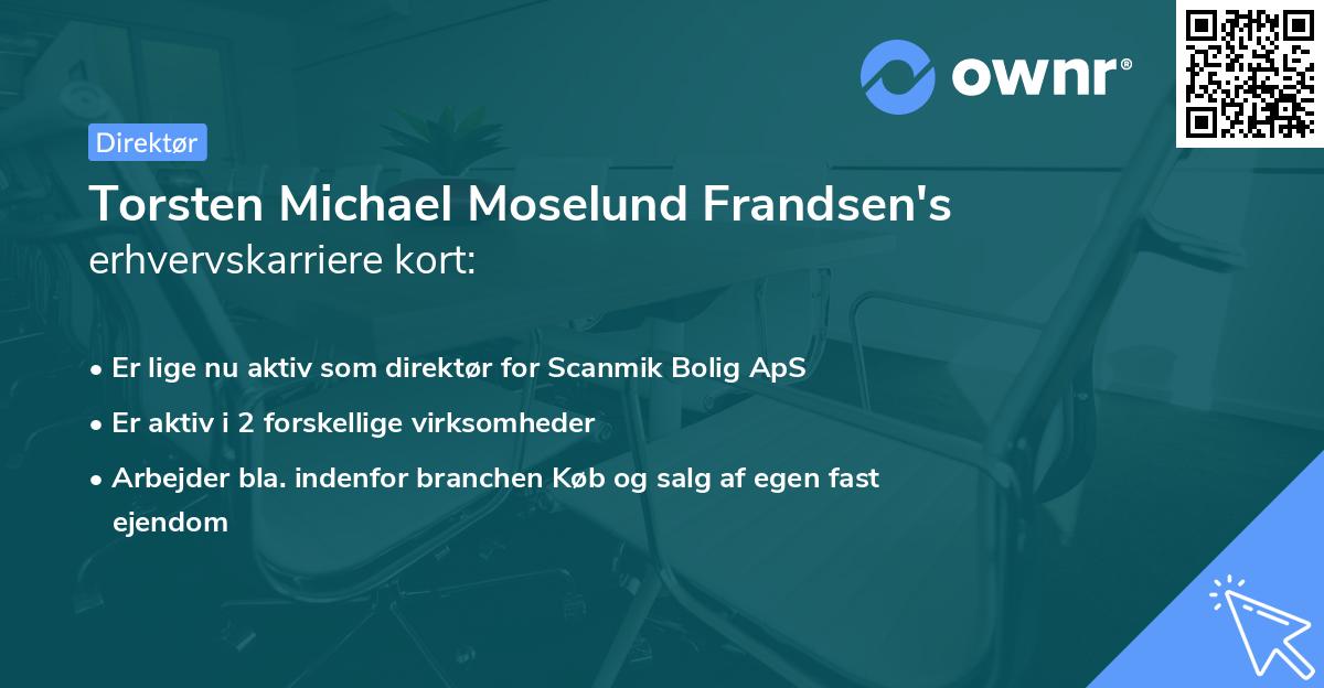 Torsten Michael Moselund Frandsen's erhvervskarriere kort