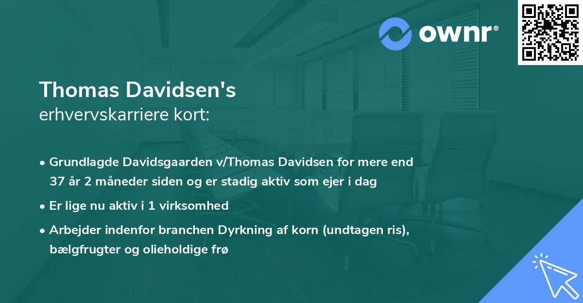 Thomas Davidsen's erhvervskarriere kort