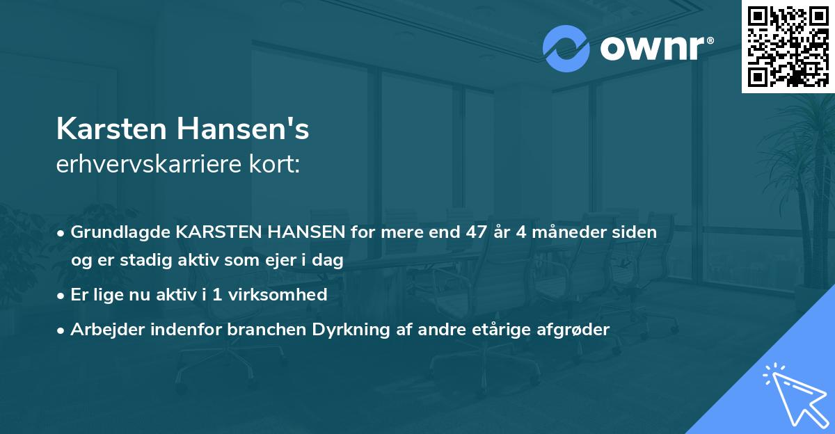 Karsten Hansen's erhvervskarriere kort