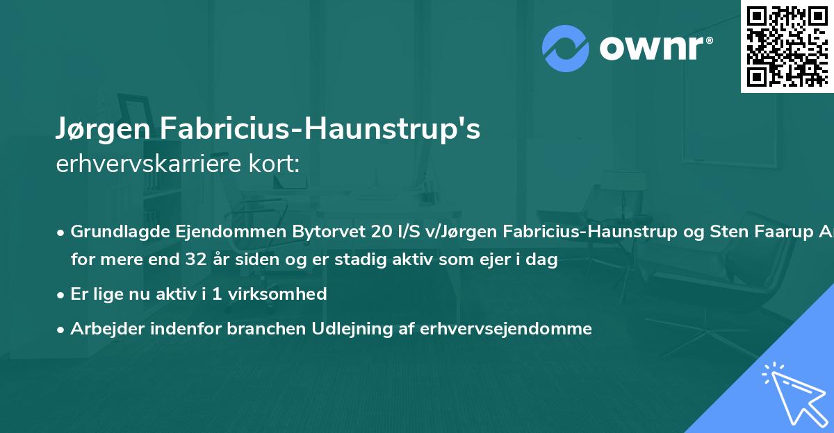 Jørgen Fabricius-Haunstrup's erhvervskarriere kort