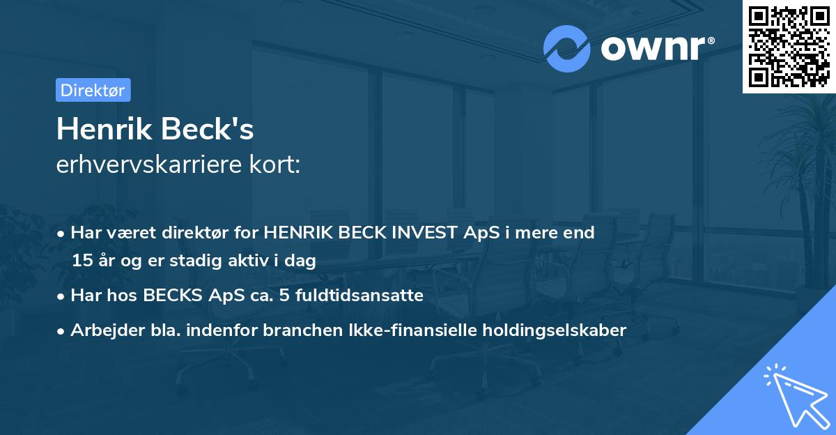 Henrik Beck's erhvervskarriere kort