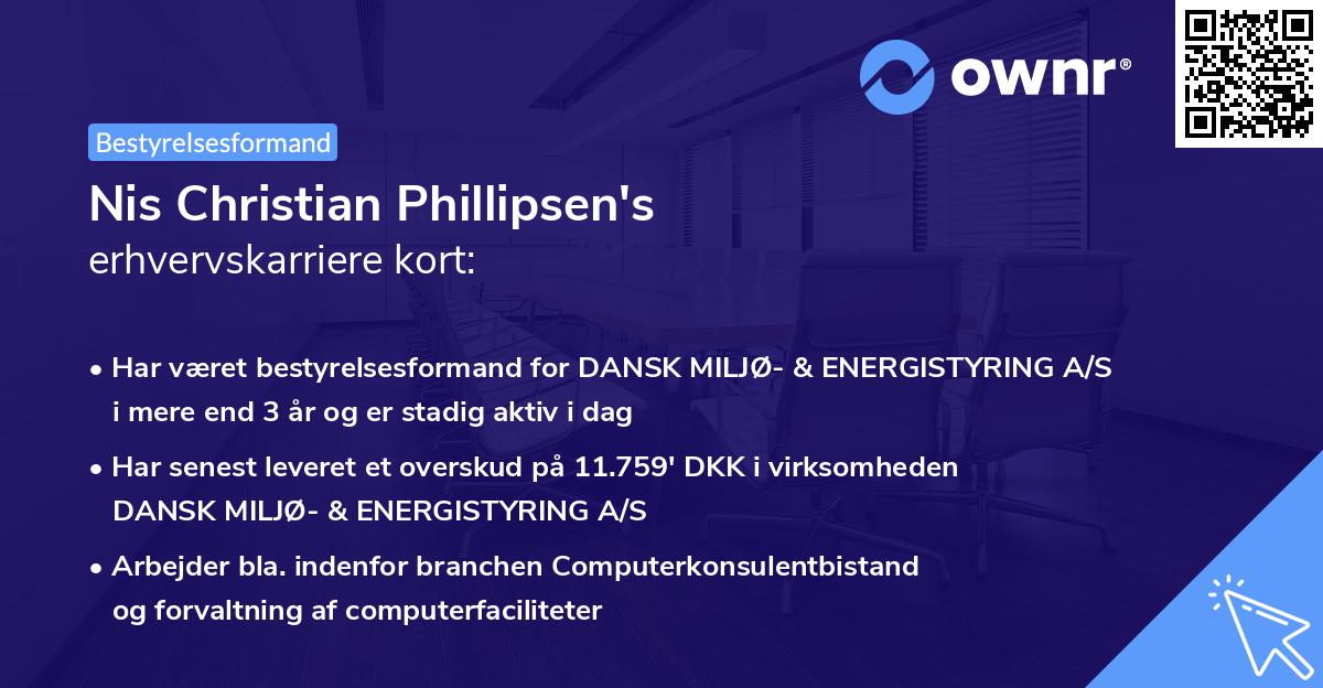 Nis Christian Phillipsen's erhvervskarriere kort