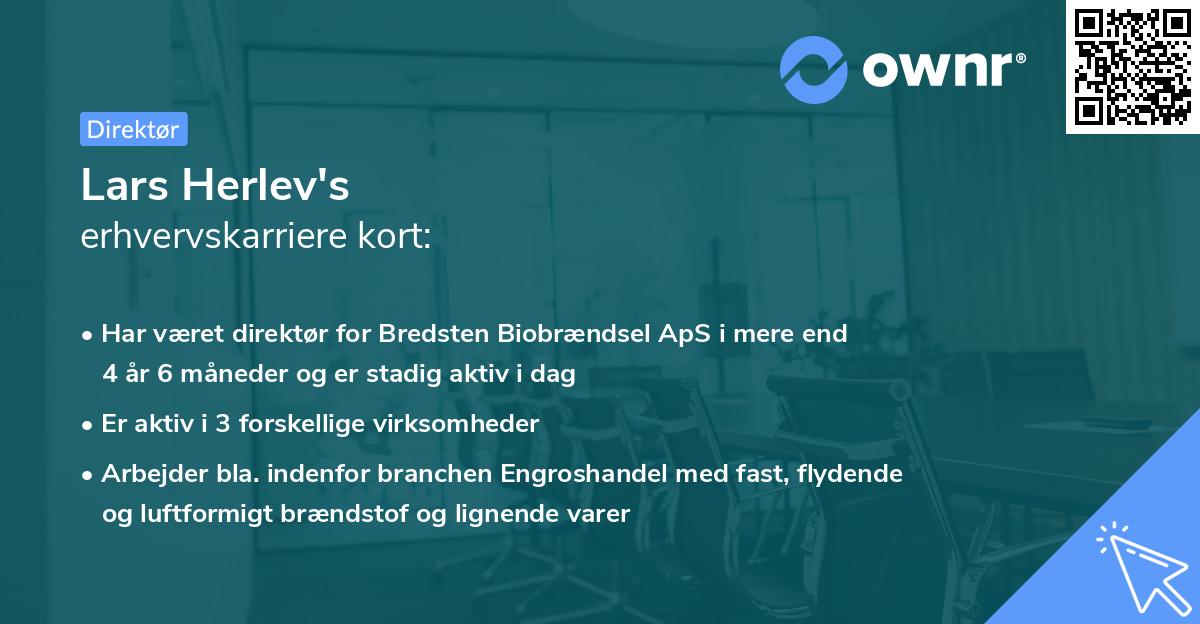 Lars Herlev's erhvervskarriere kort