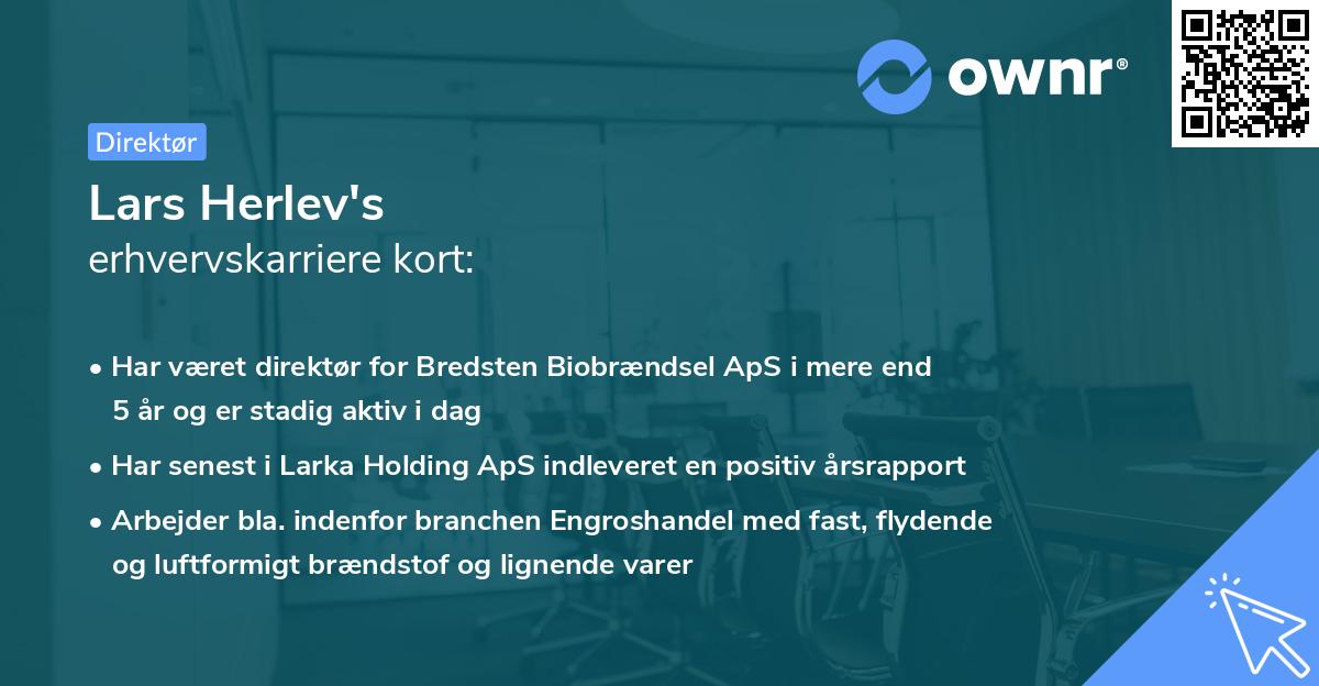 Lars Herlev's erhvervskarriere kort