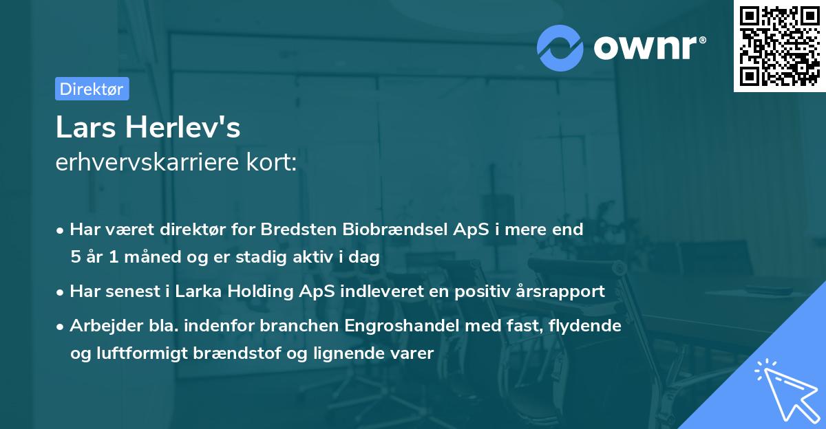 Lars Herlev's erhvervskarriere kort