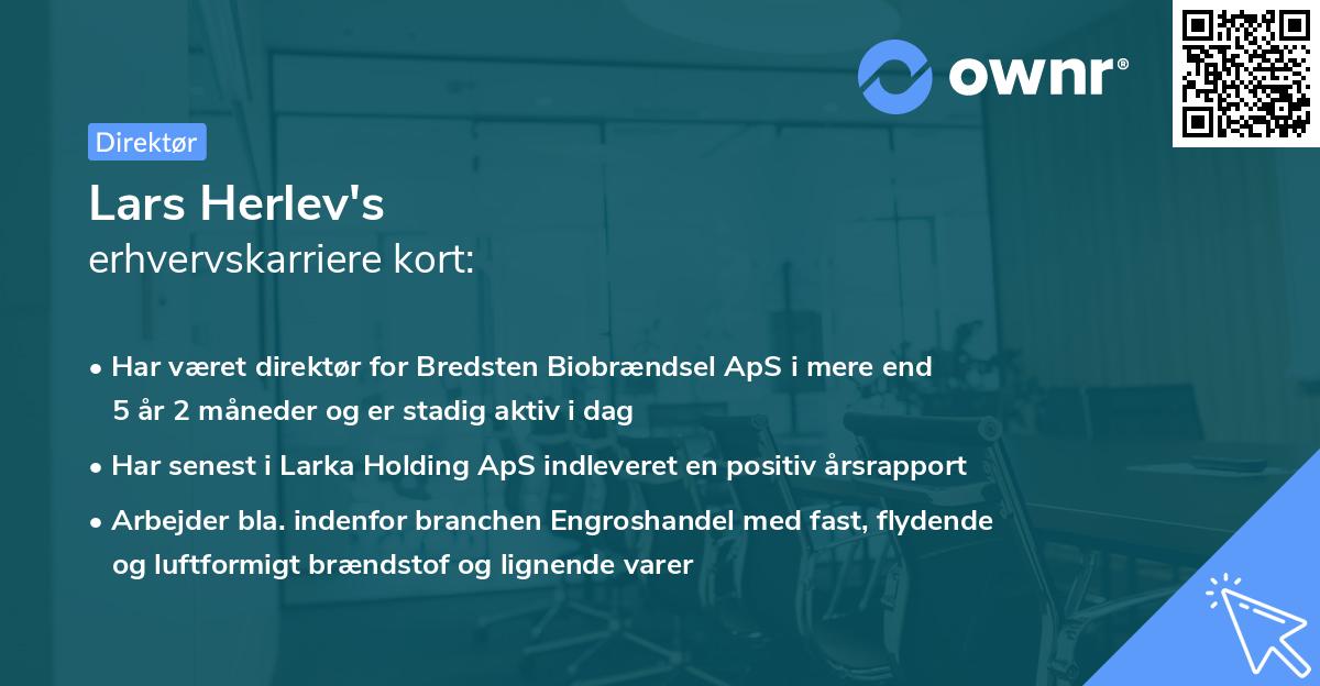 Lars Herlev's erhvervskarriere kort