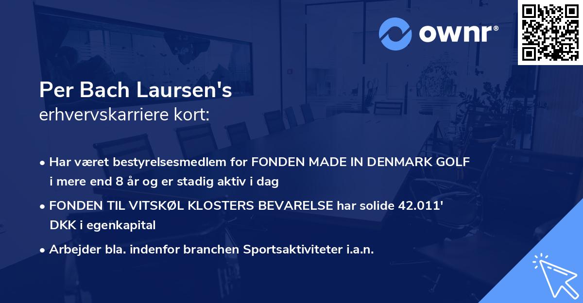 Per Bach Laursen's erhvervskarriere kort