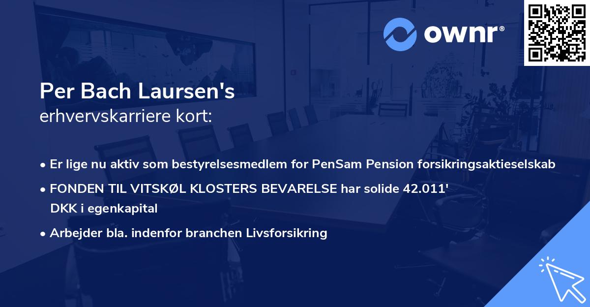 Per Bach Laursen's erhvervskarriere kort