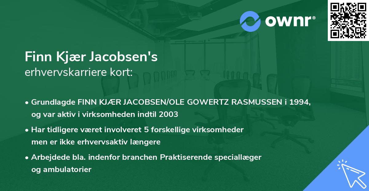 Finn Kjær Jacobsen's erhvervskarriere kort